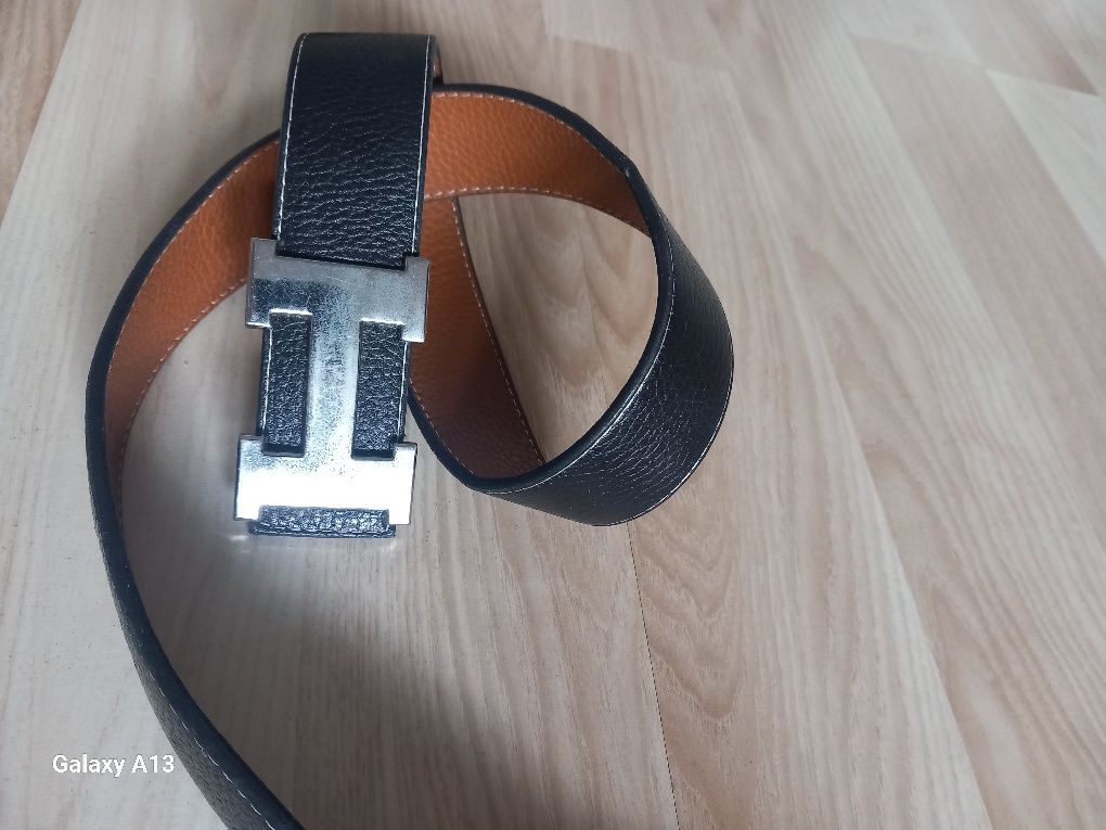 Hermes double kolor pas skorzany męski 105cm