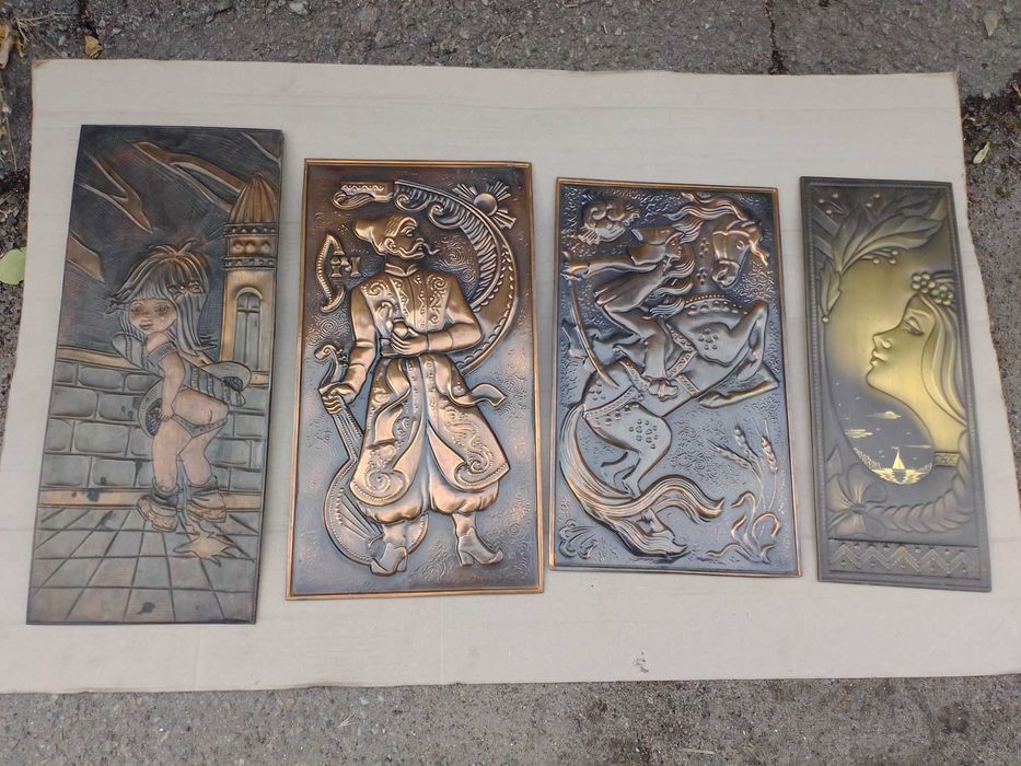 Жестяная картина ссср Мальчик Конь Девушка