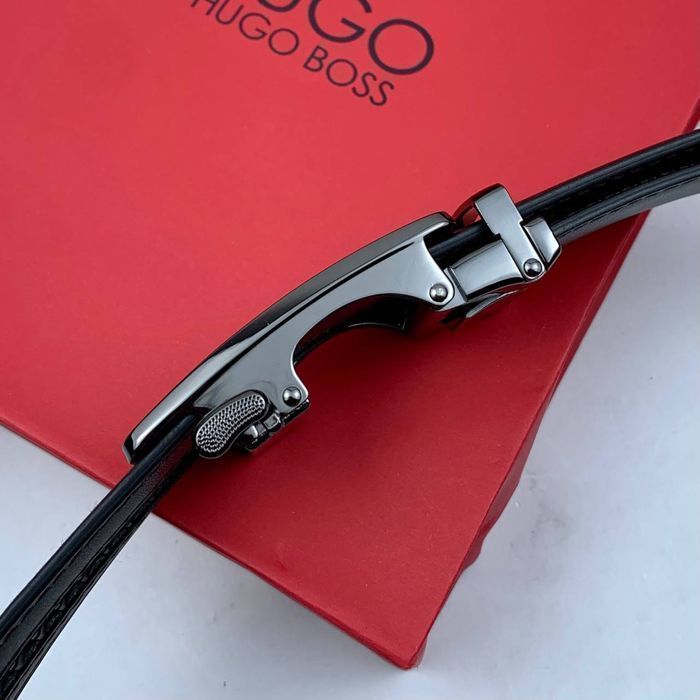Мужской ремень с пряжкой автомат Hugo Boss чоловічий пасок