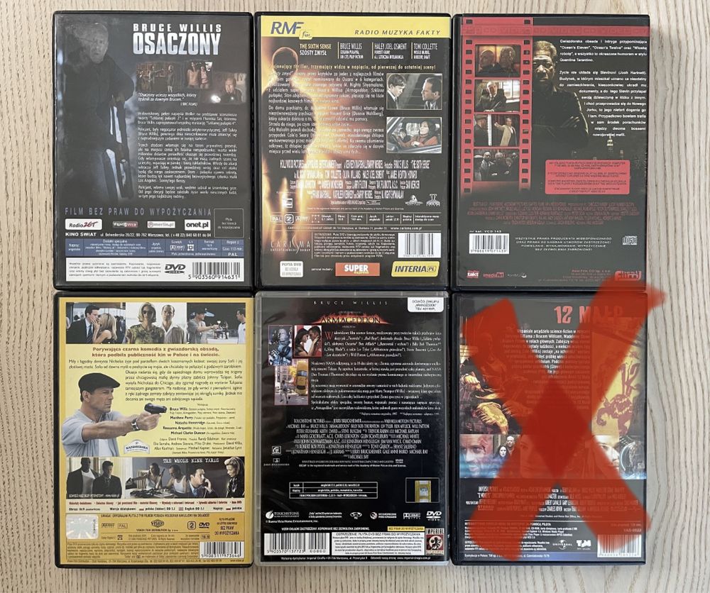 Zestaw filmów DVD VCD Bruce Willis
