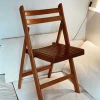 Drewniane, składane krzesło vintage