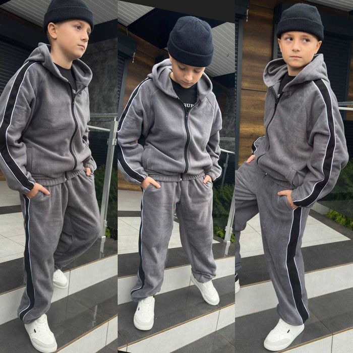 Зимовий хлопчачий костюм на двосторонньому флісі.3 кольори, 134-164р