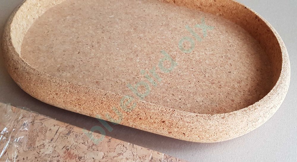 Zestaw korkowy tacka + podkładka prostokątna 4 sztuki, naturalny korek