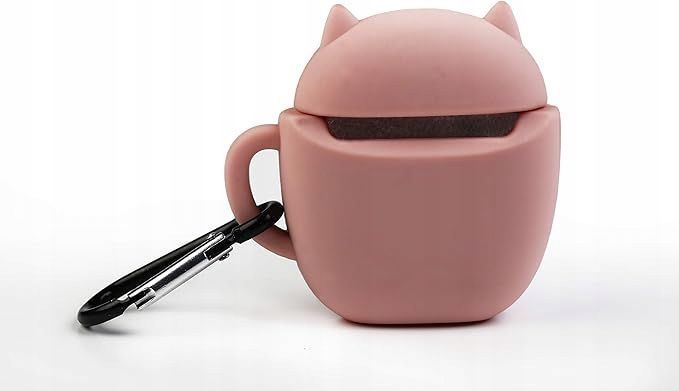 pokrowiec na etui od słuchawek wondee airpods 1,2 różowy kot klips
