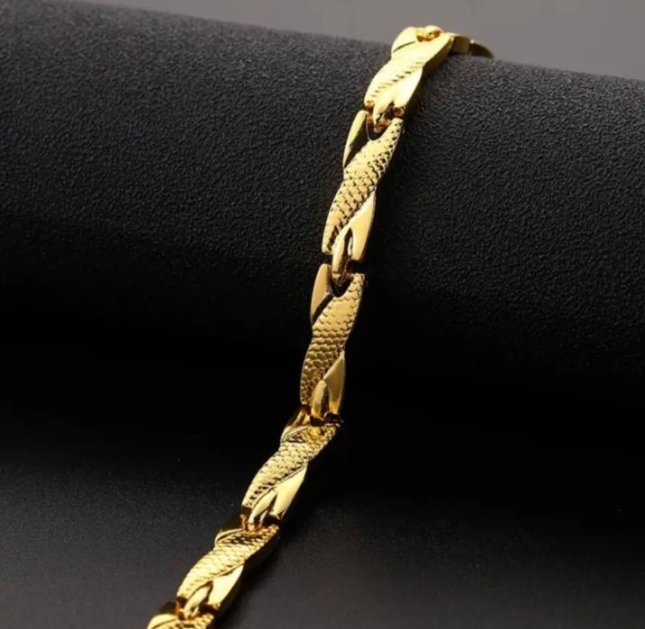 Złota Bransoletka Magnetyczna Zdrowotna Unisex Damska Męska