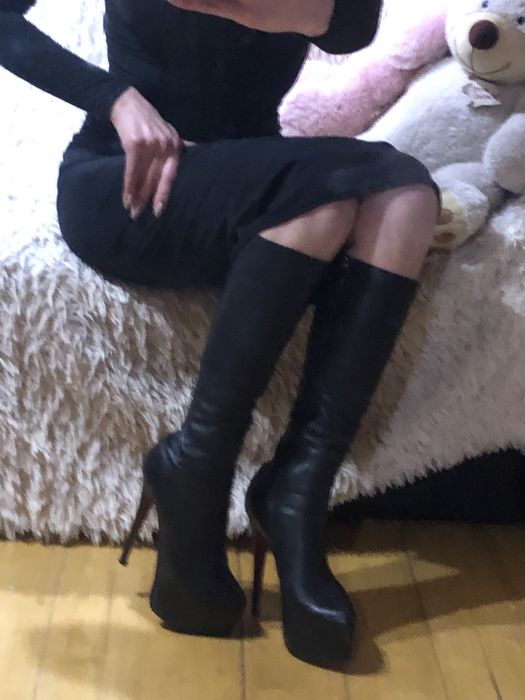 Сапожки стильні Кожа