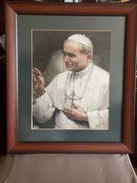 Obraz Jan Paweł II ręcznie wyszywany hand made