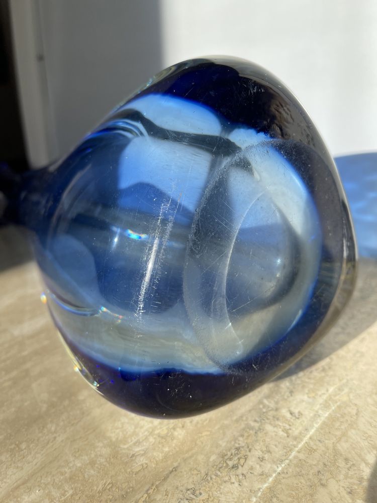 Niebieski wazon ze szkła Murano