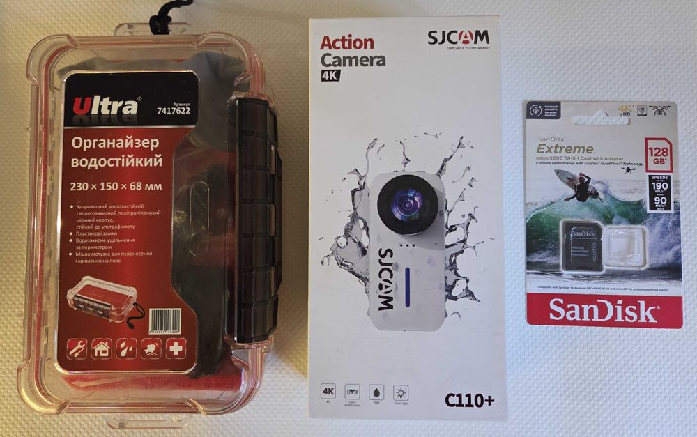 Экшн камера Sjcam C110 plus black + бокс + 128Gb mс + все аксессуары