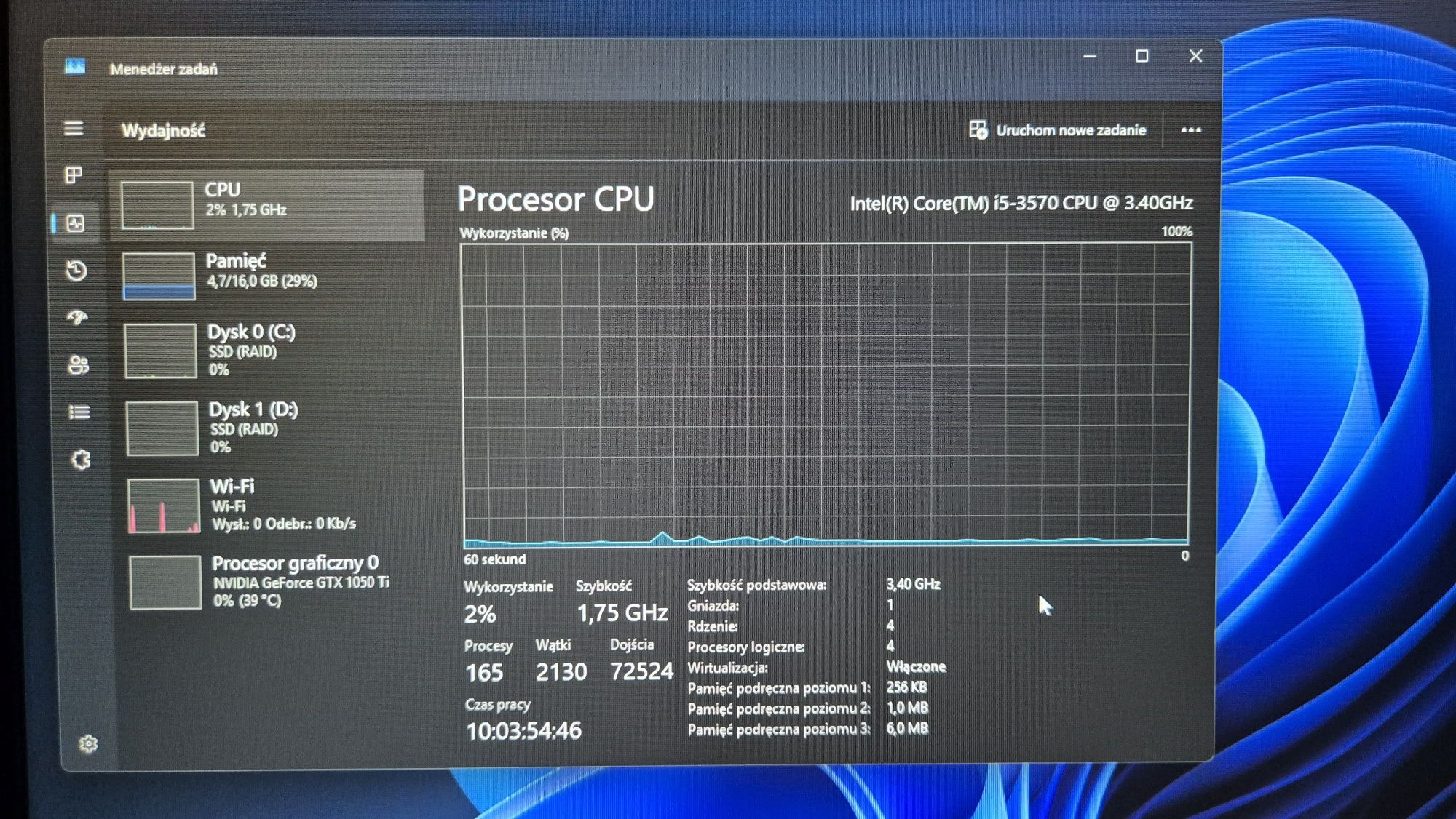 Komputer Dell Optiplex 9010 i5 GTX1050Ti 16gb Ram