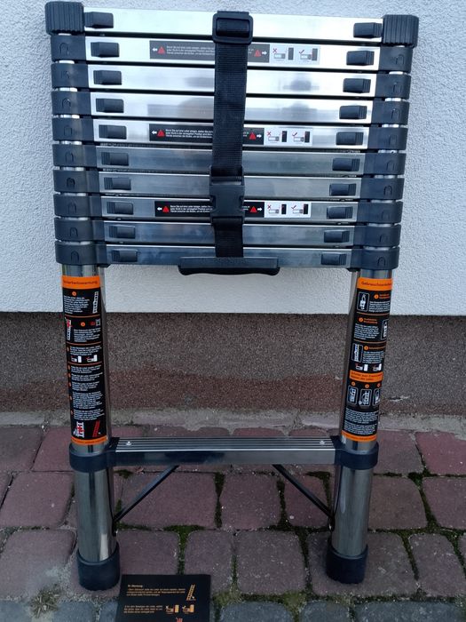 Drabina teleskopowa 3,2m stal nierdzewna
