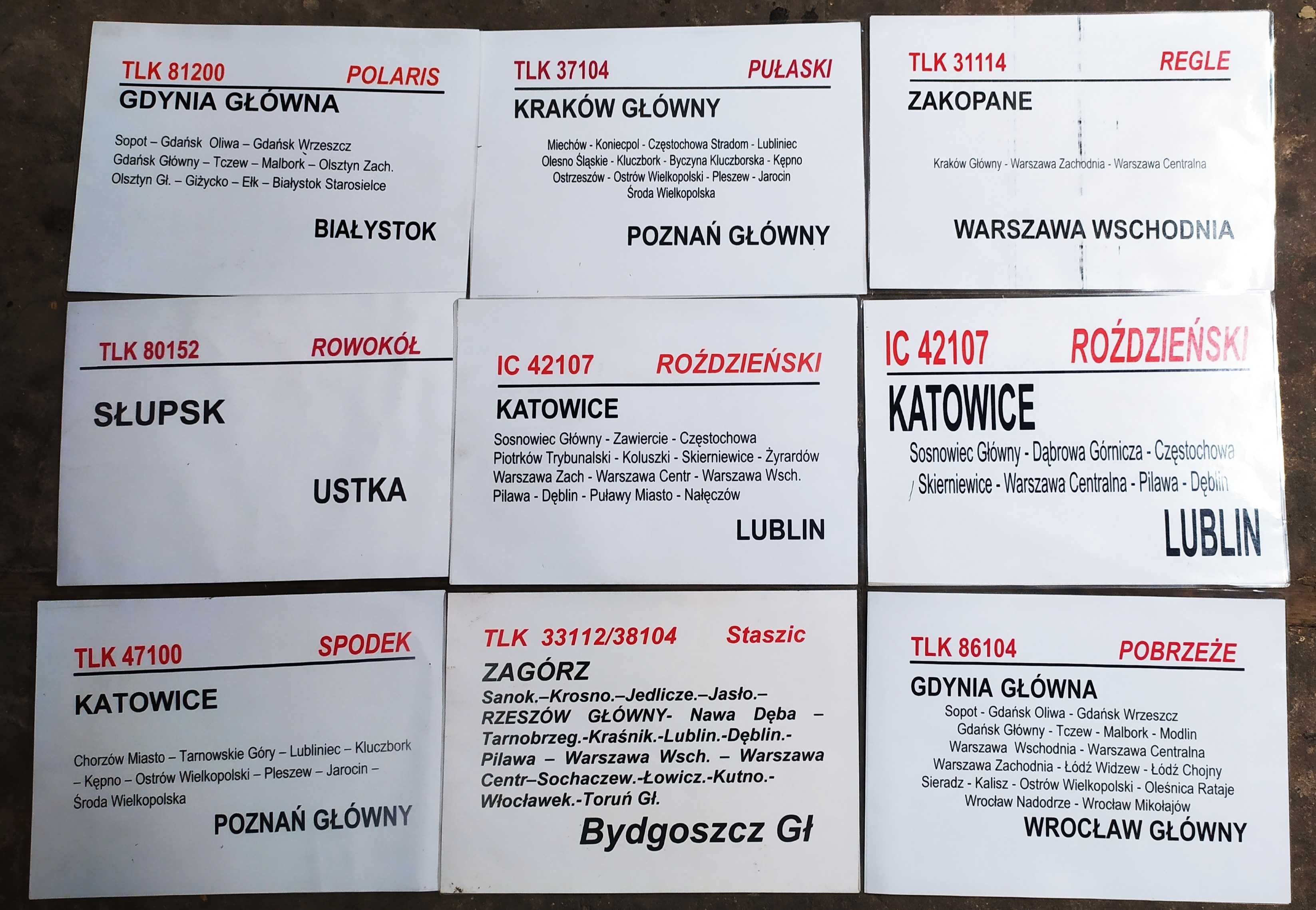 Stare tablice kierunkowe (laminowane)
