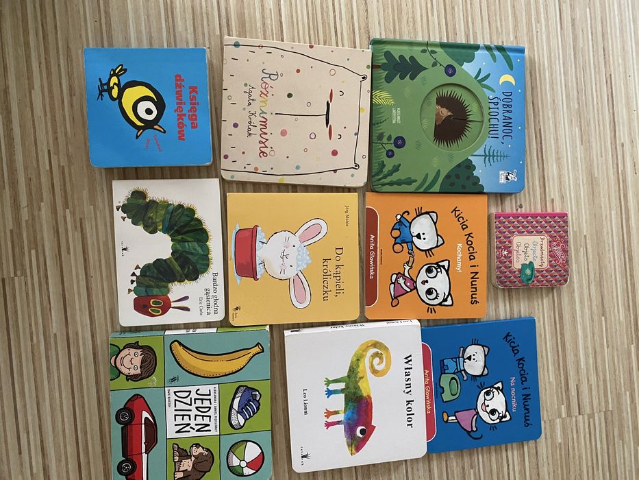 Księga Dźwięków,Bardzo Głodna Gąsiennica i inne książki zestaw 10 szt