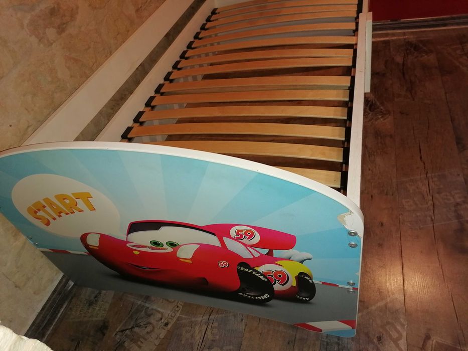 Łóżko łóżeczko dziecięce z barierkami Zygzak Mcqueen 80x160cm