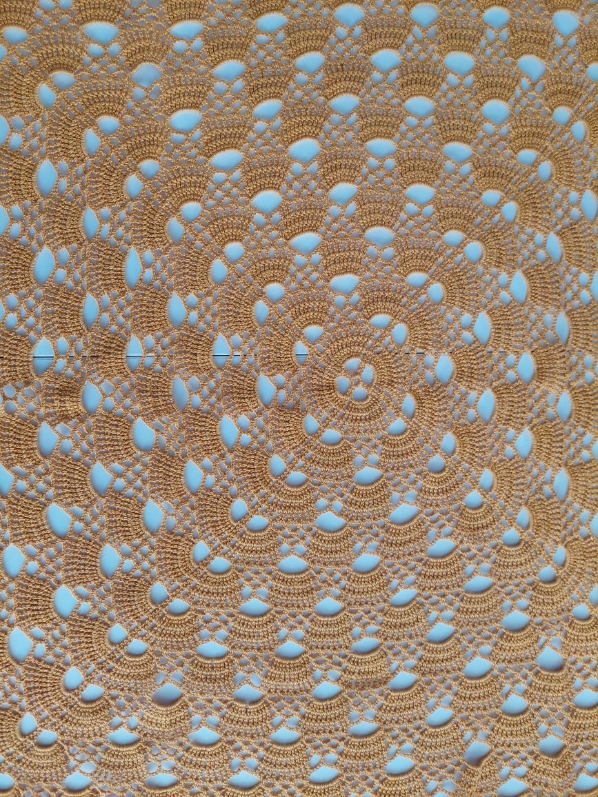 Szydelkowana serweta bieżnik obrus Kolor musztardowy