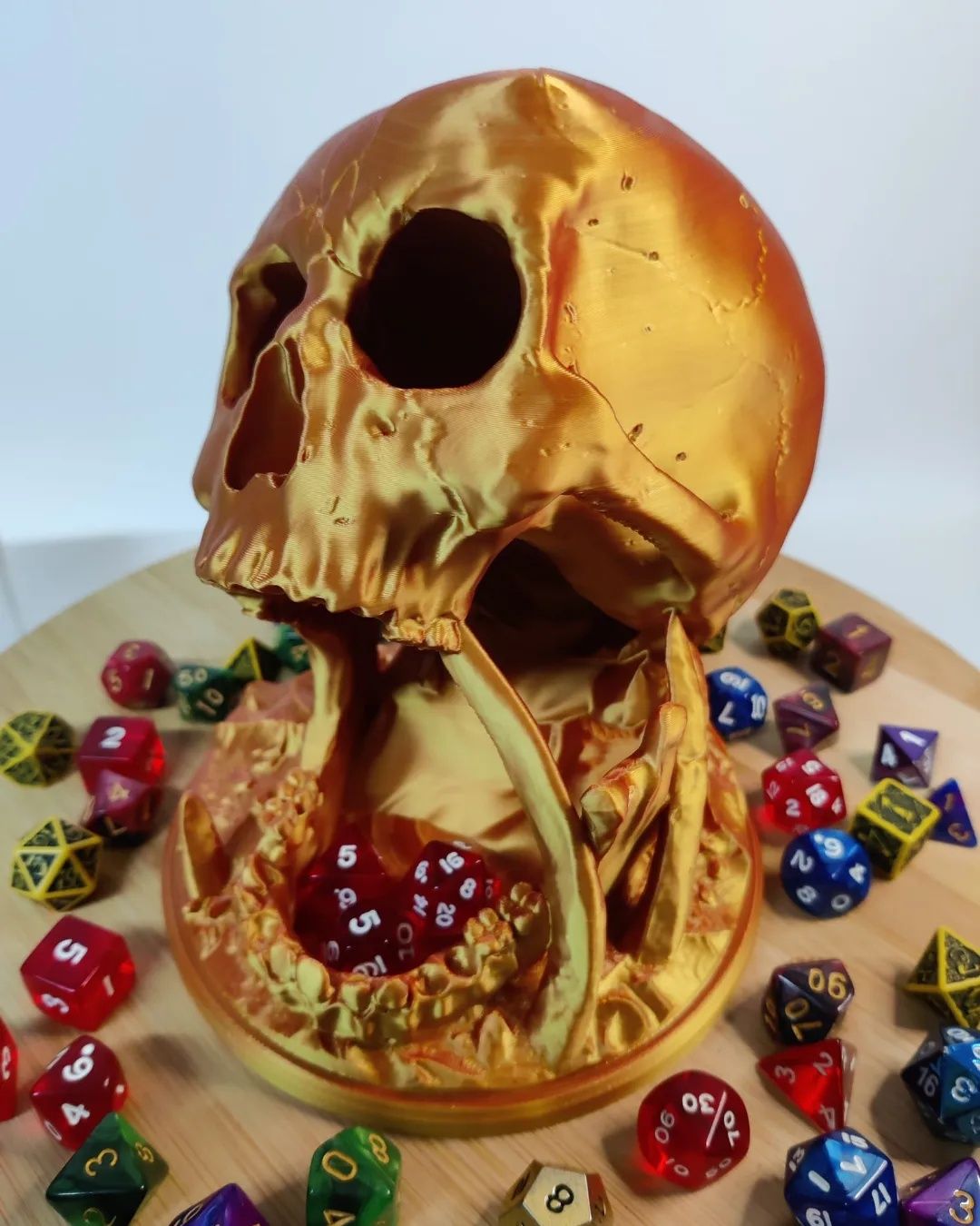 Skull Dice Tower Dourada e cobre