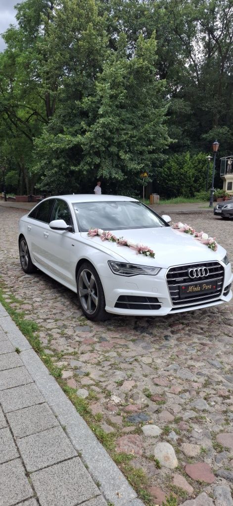 Auto do  ślubu. Białe   AUDI A6 C7 LIFT