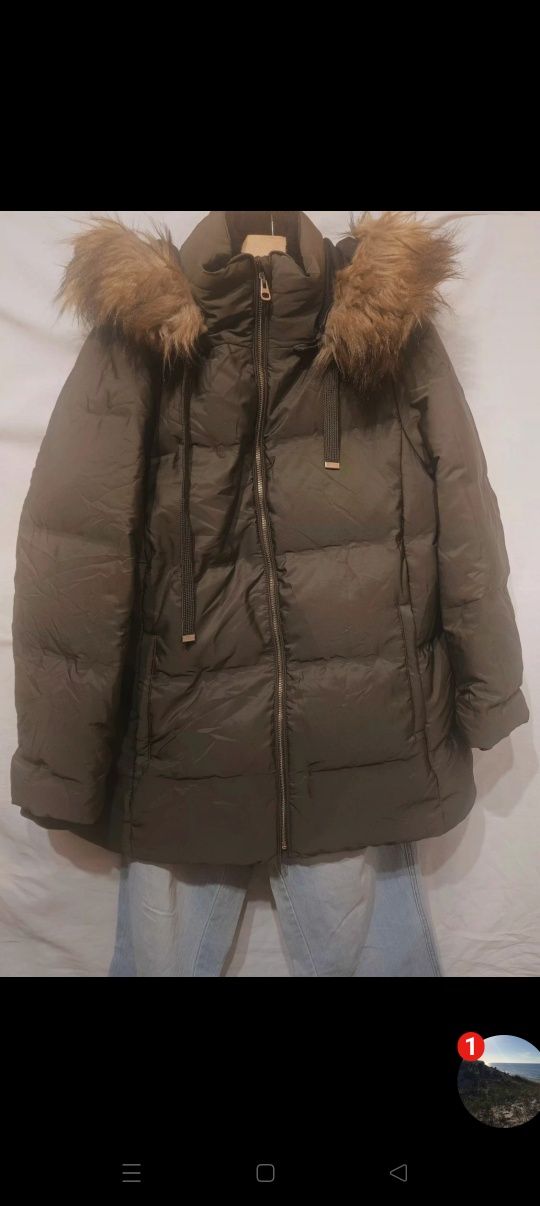 Zara, kurtka khaki w rozmiarze 2XL.