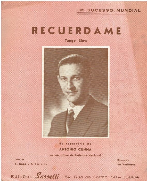8016 - Partitura Recuerdame Tango- Slow do reportório de António Cun