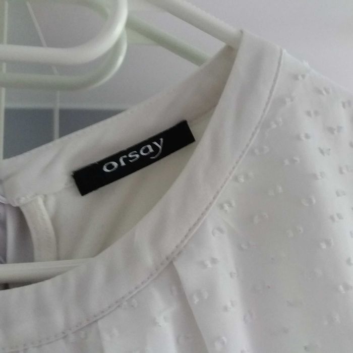 Biała bluzka Orsay bez rękawów z wiązaniem na szyi S