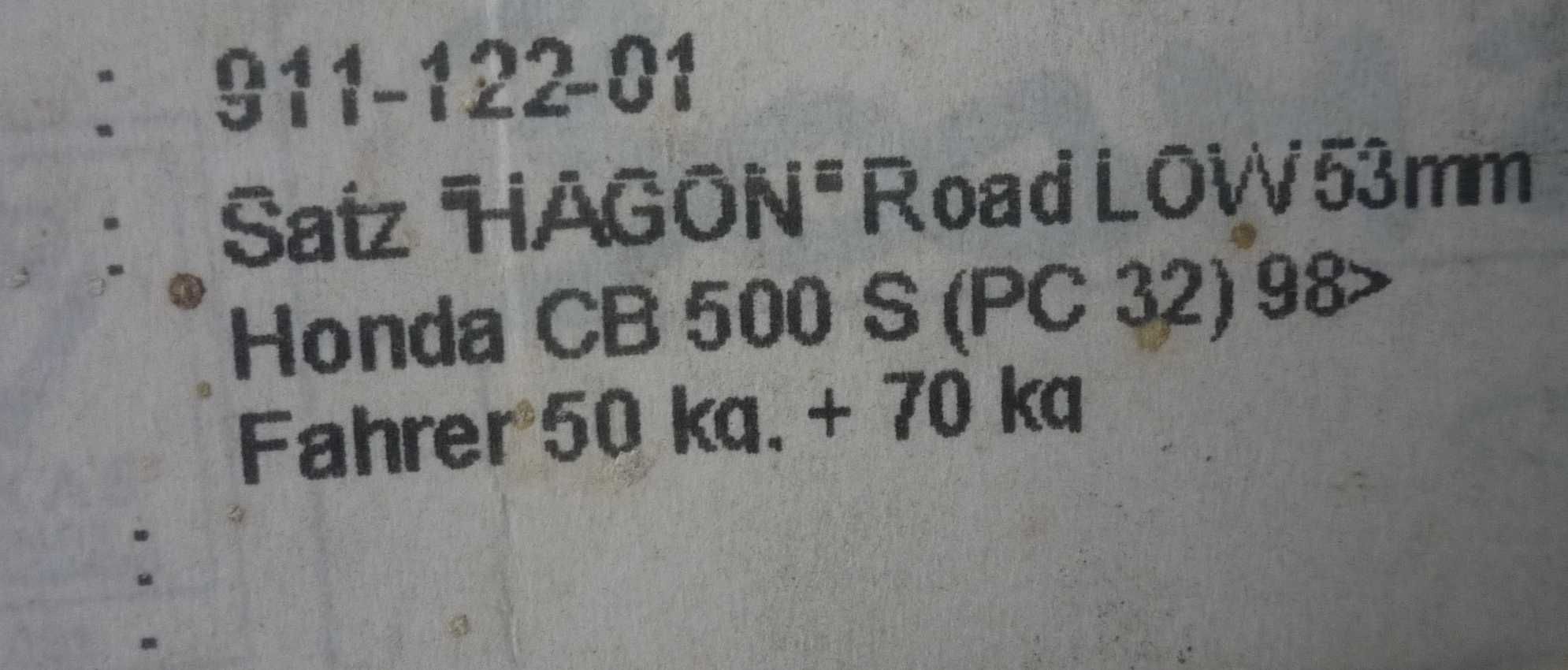 amortyzatory HAGON Honda CB500 sprawne obnizające teleskopy tyl