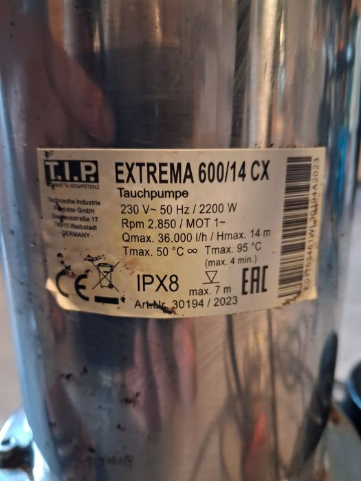 T.I.P. Extrema 600/14 CX pompa głębinowa do brudnej wody ze stali
