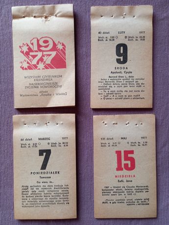 Kartki z kalendarza 1977 rok
