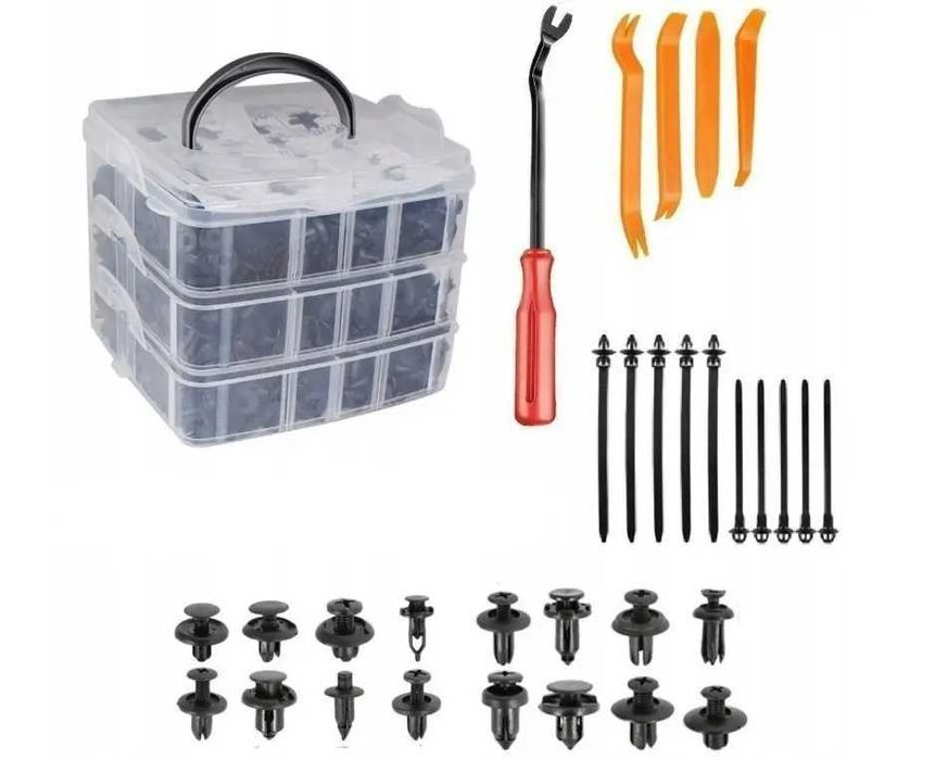 Набір автомобільних кліпс та кріплень 620 шт., кліпси Silver S11571