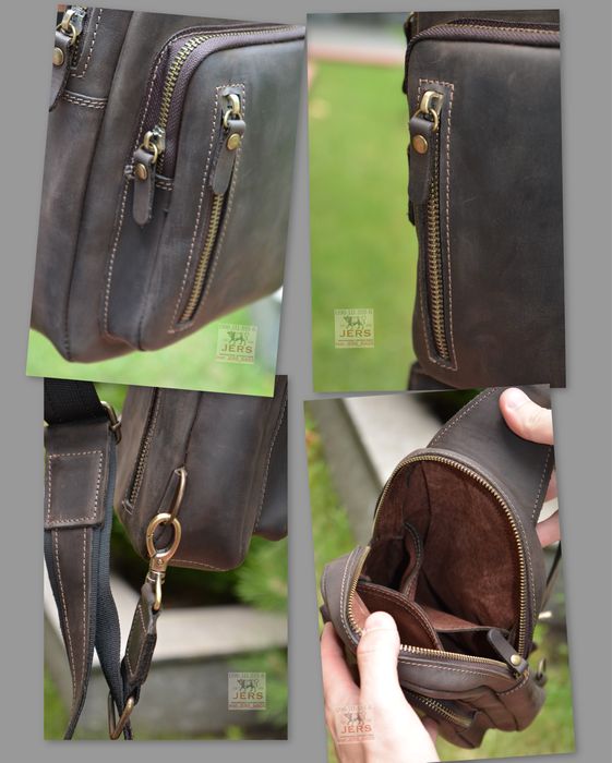 Шкіряна сумка бананка на плечо чоловіча мужская нагрудная кожаная кожа