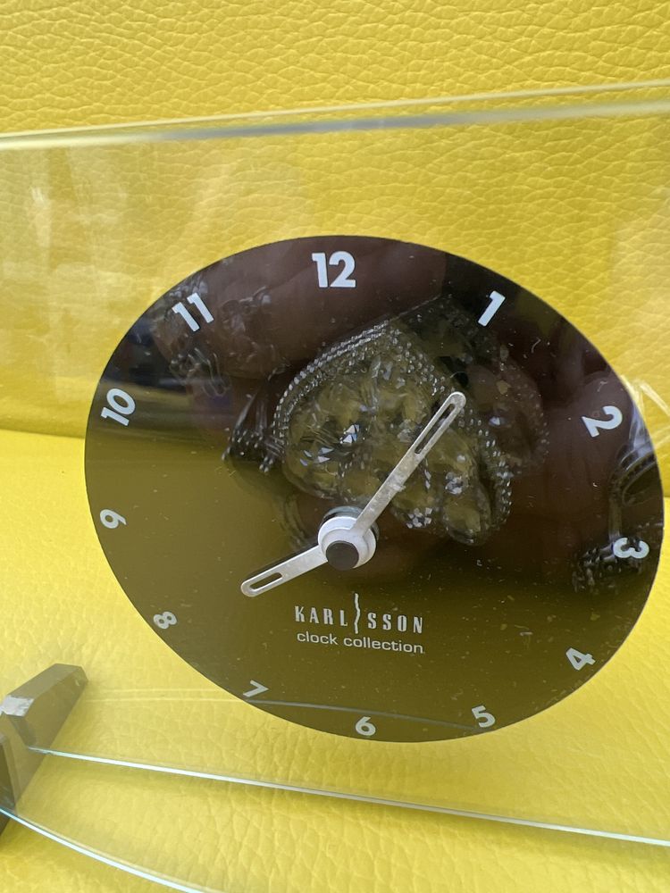Designerski szklany zegar zegarek nie działający Karl&sson