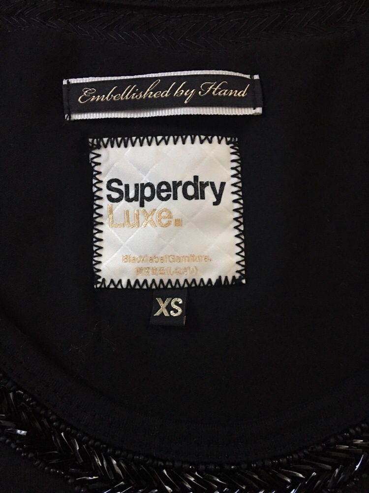 Sukienka SuperDry super Dry Xs S czarna na szerokie ramiączka