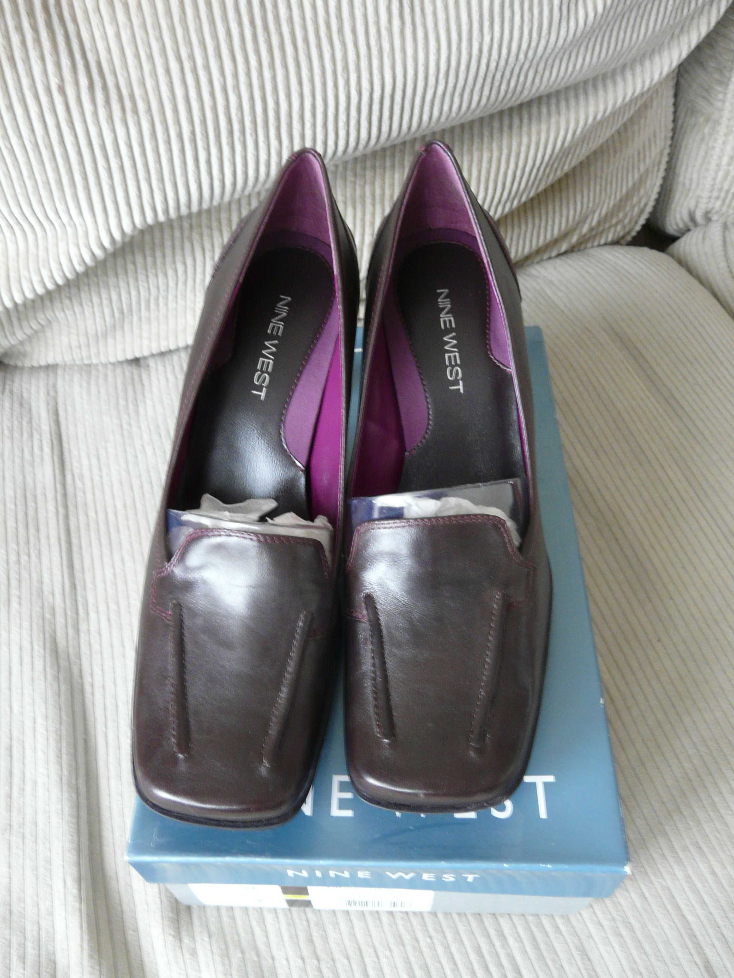 Nine West nowe czułenka 40 bordo/ciemny brąz