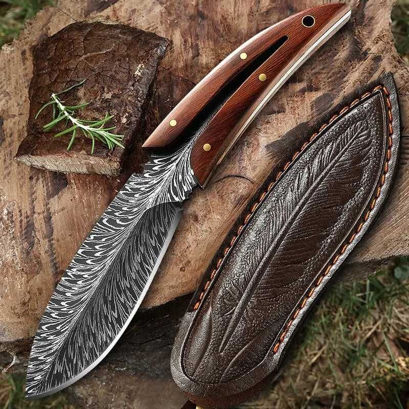Nóż myśliwski wojskowy kuchenny turystyczny BUSHCRAFT 20cm. liść