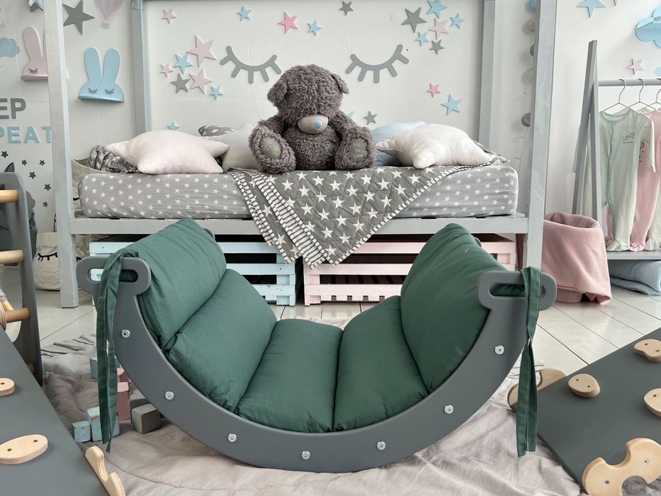 Спортивний комплекс Монтессори  Гірка + Арка Піклер Матрас ( подушка)