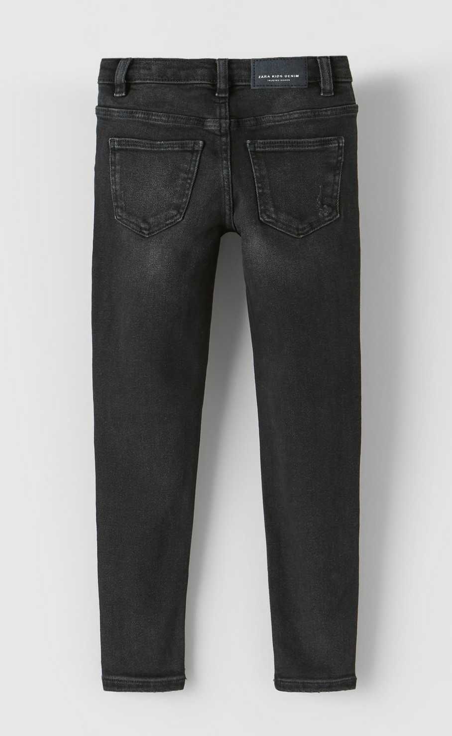 Zara nowe czarne spodnie jeansy rurki z rozdarciami 10 lat 140