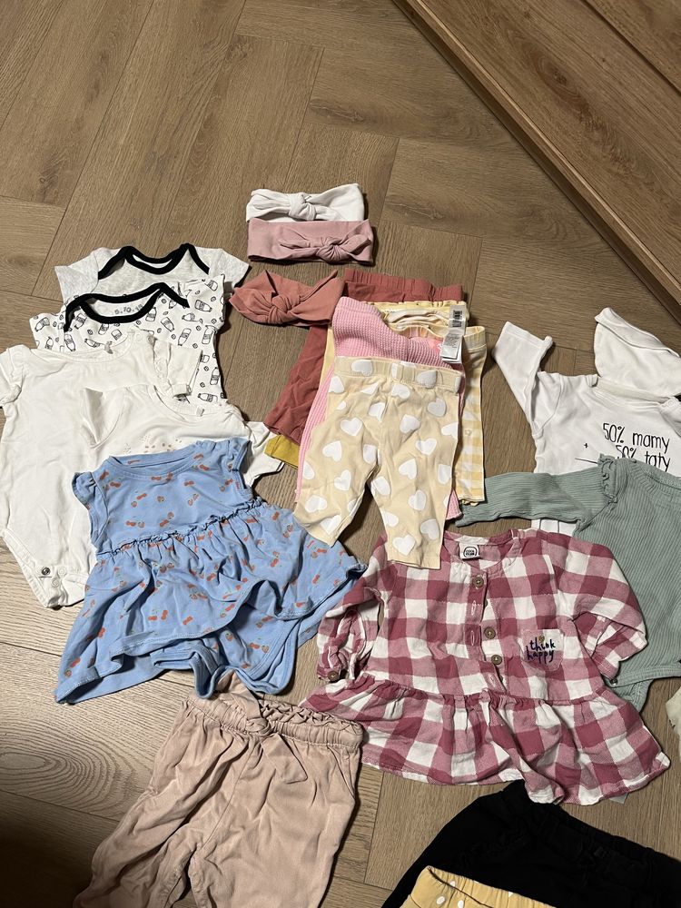 Paka ubrań rozm. 62 - ok 40 sztuk plus opaski, h&m, sinsay, reserved