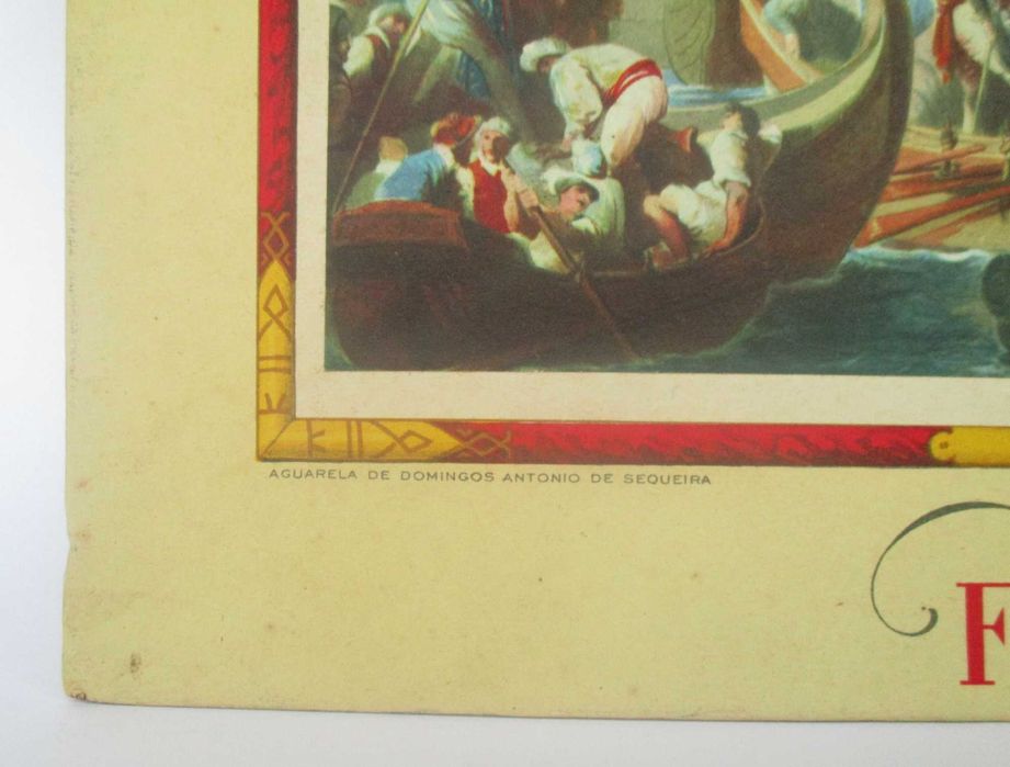 Antiga litografia publicitária Vinhos Ferreirinha