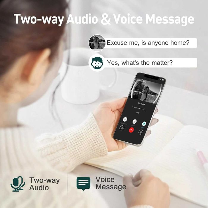 XTU Campainha Wi-Fi 2K HD com Câmara