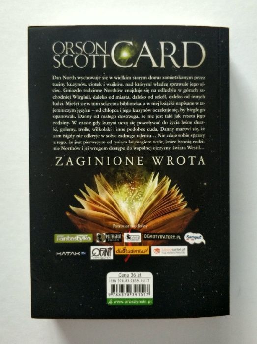 ZAGINIONE WROTA, Orson Scott Card, PIERWSZE wydanie! HIT!