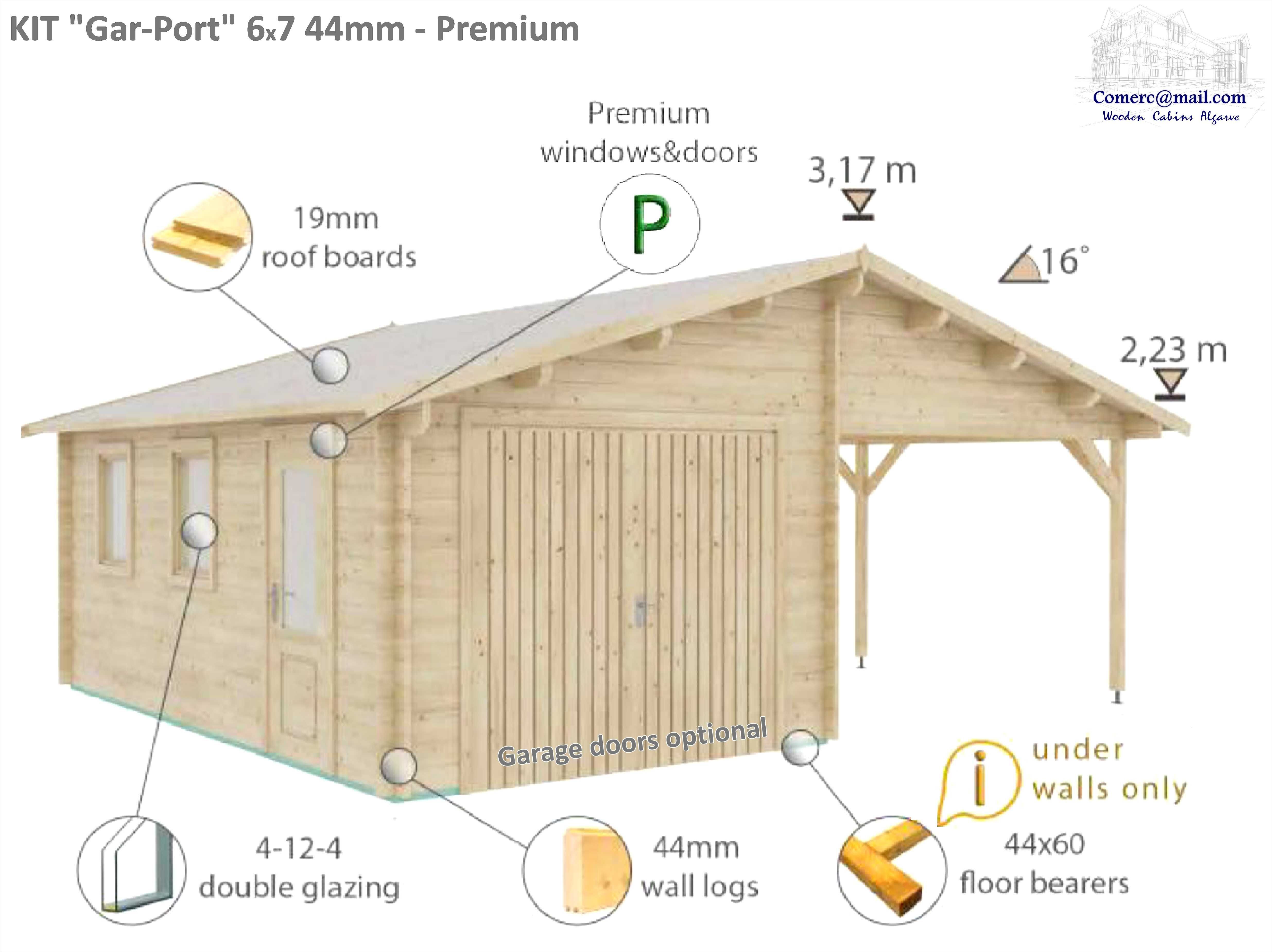 KIT Garagem "Gar-Port" 44 - Teto 44.4m² - 2x 17.2 m²  ;-)