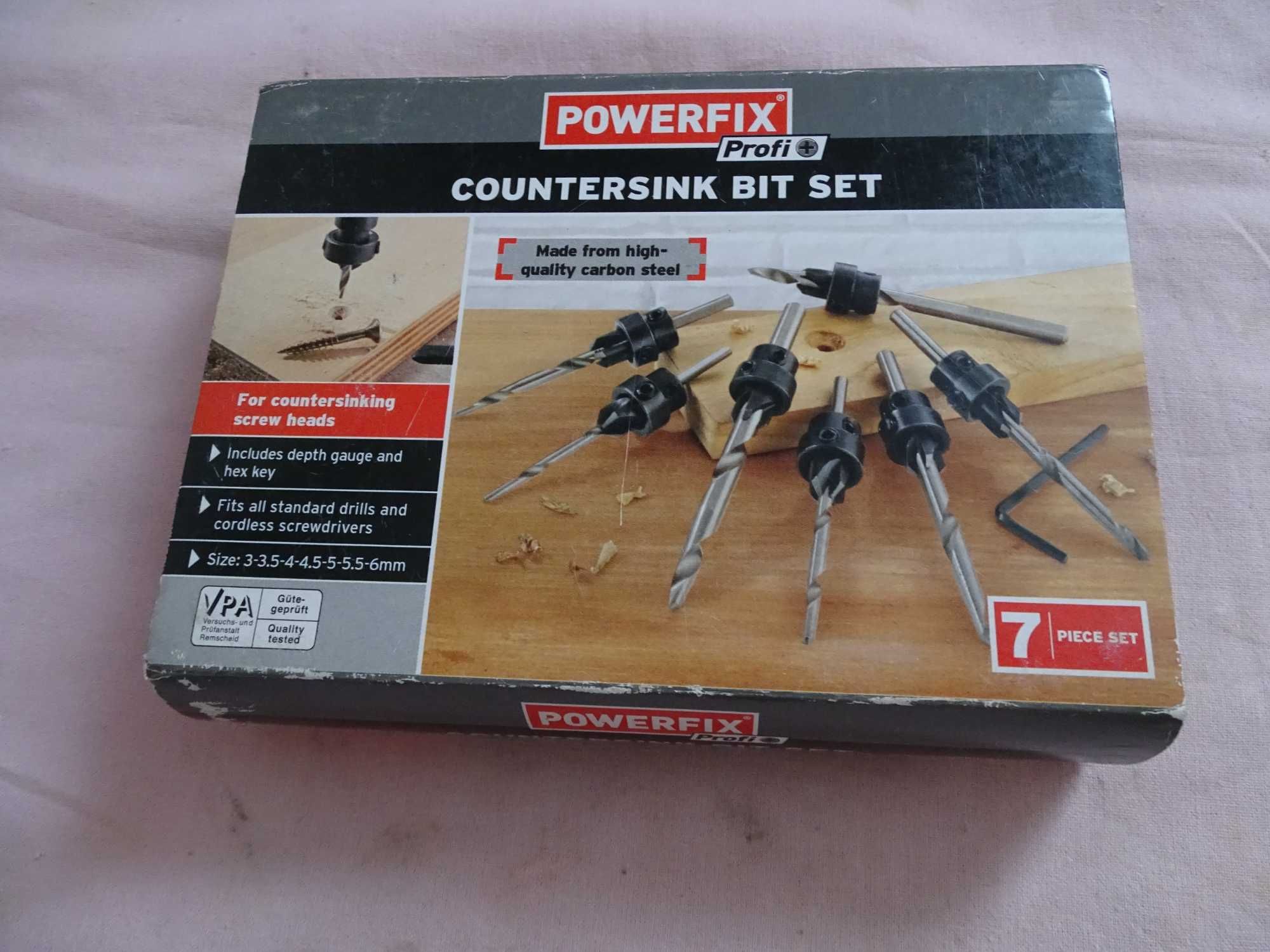 Zestaw nawiertaków pogłębiaczy do drewna Powerfix