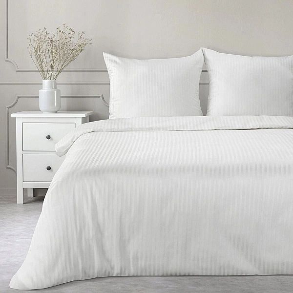 POŚCIEL 220x200/3 części poszewki 70x80 SATYNA BAWEŁNIANA Vera biała