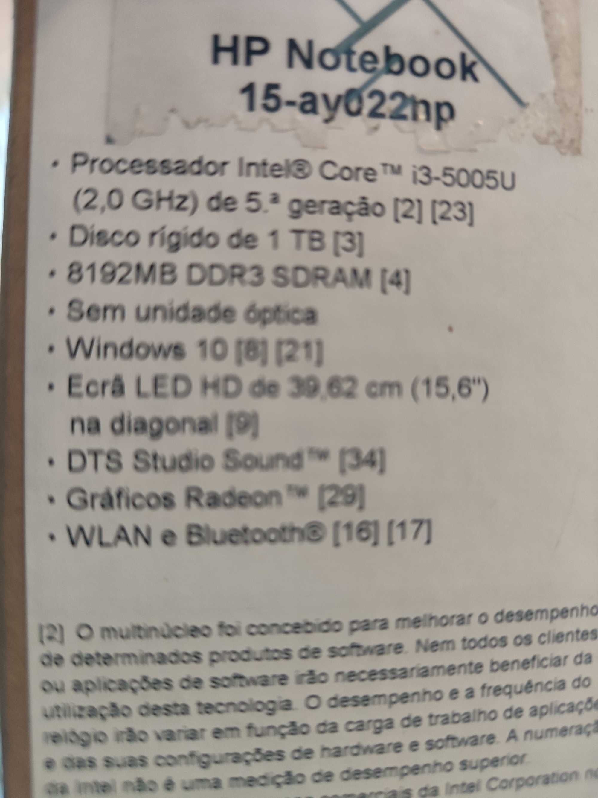 Portátil HP i3/1TB Disco/8 Gb RAM/ Gráfica Radeon