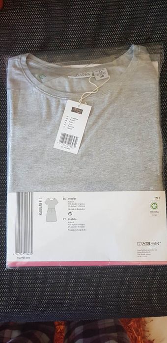 Vestido de Algodão Cinzento Novo