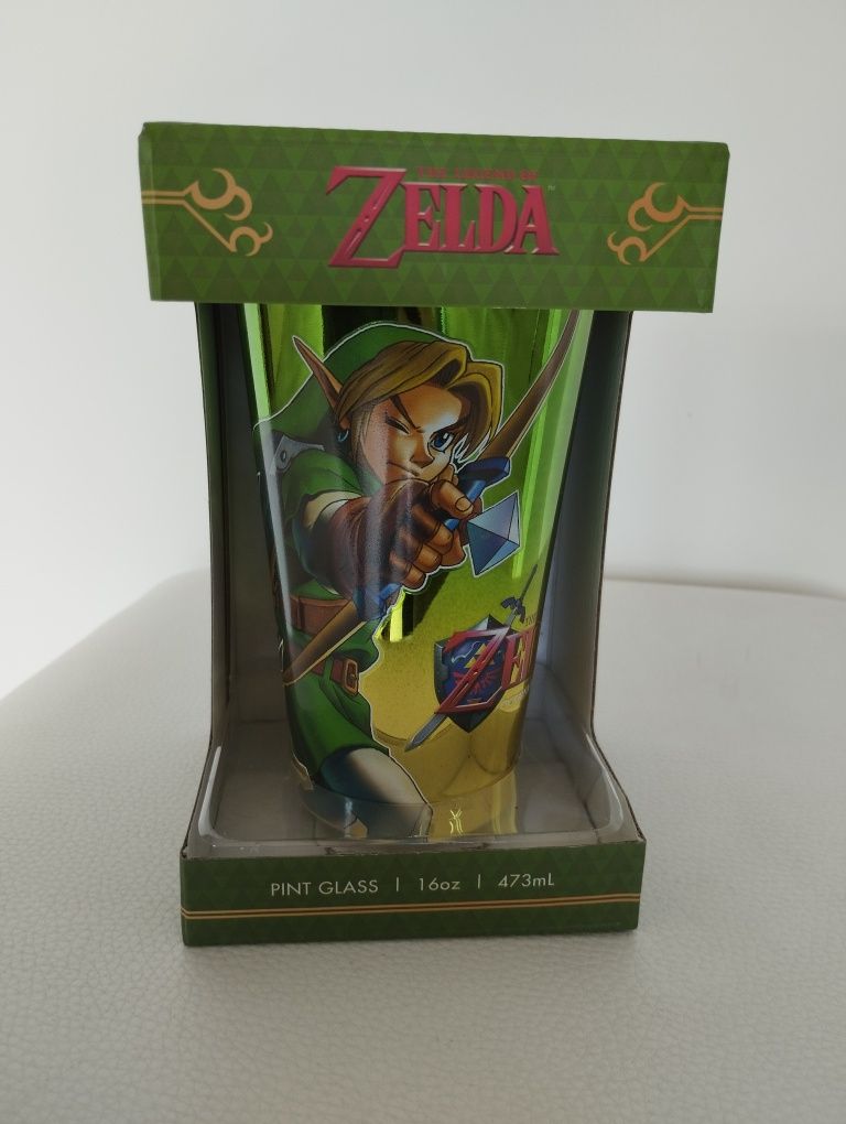 Legend of Zelda, duża szklanka, pint glass,szkło, 473ml, nowa