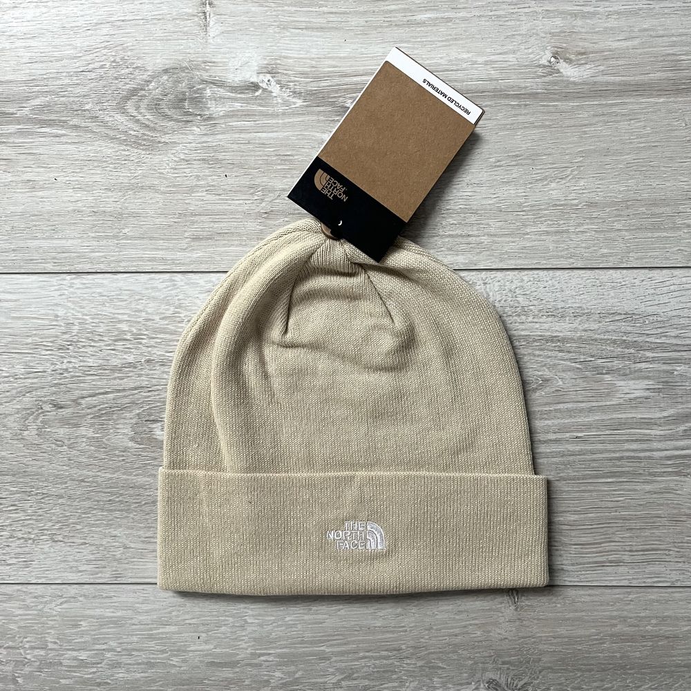 Czapka zimowa beanie the north face tnf logo gravel bezowa beige