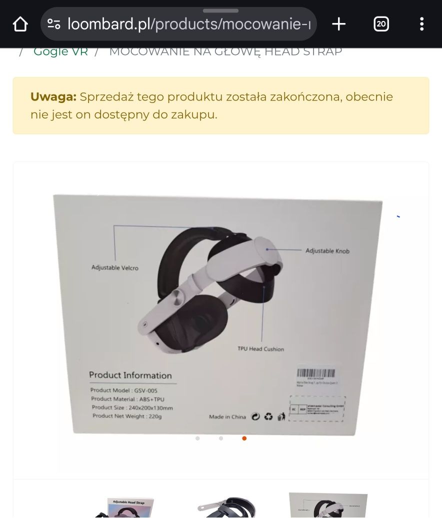 Pasek Oculus Meta Quest 3