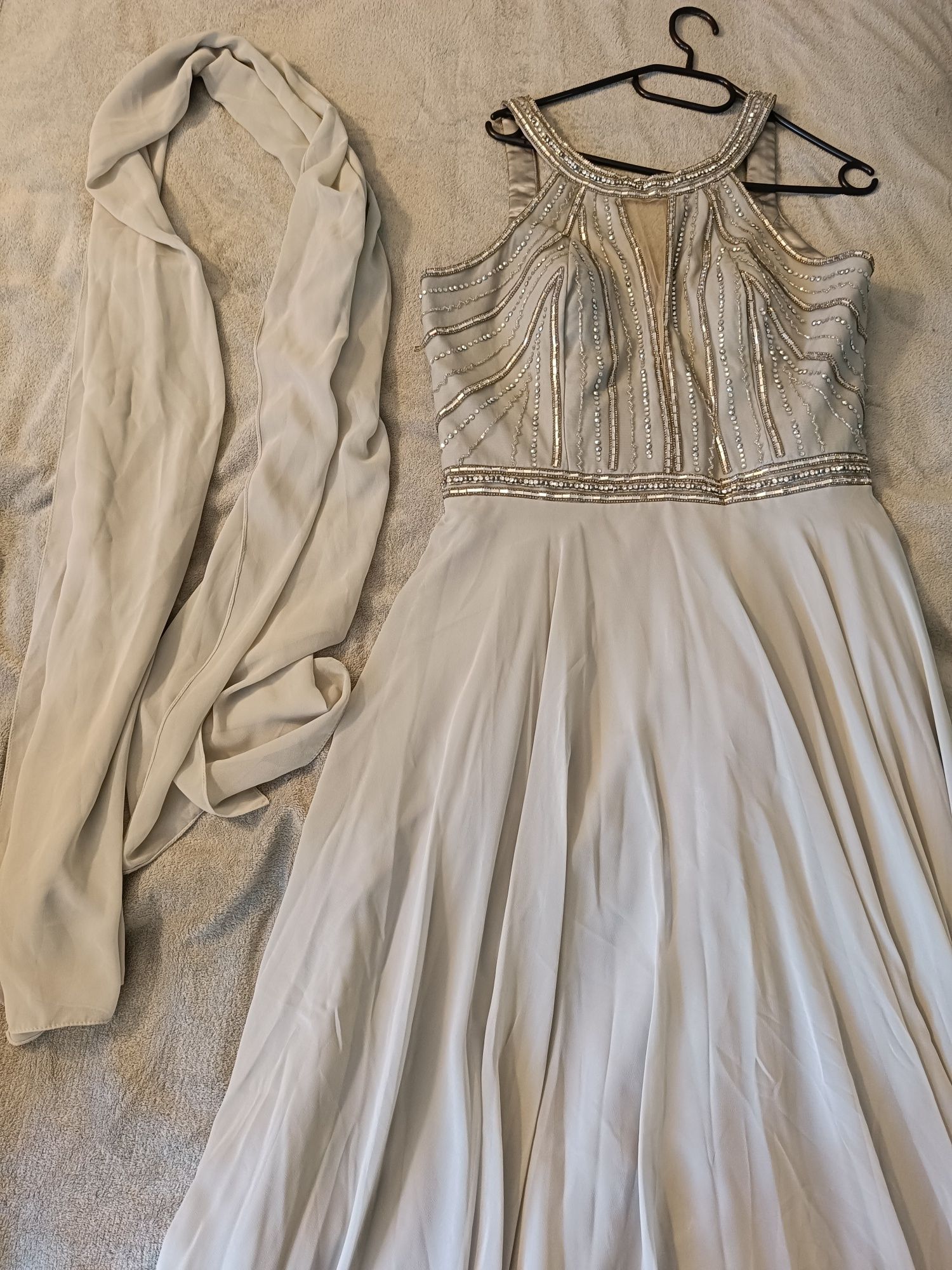 Sukienka długa z szalem Luxuar Limited 44
