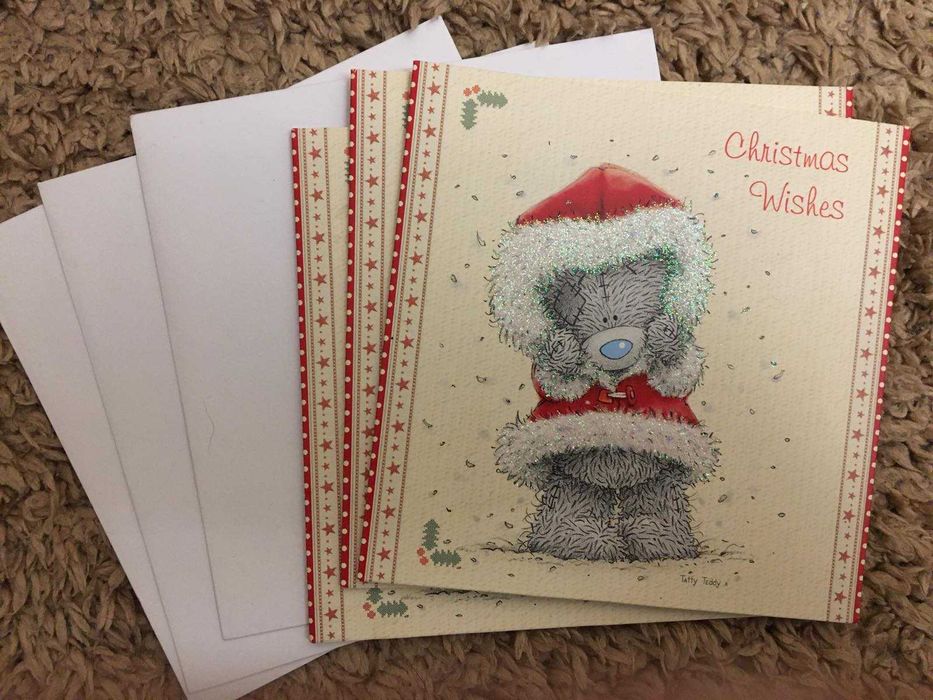 новогодние открытки с мишкой Тедди +конверты