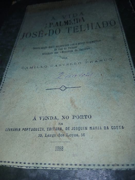 Livro de José do Telhado Primeira edição Ano 1888